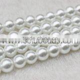 Chinese 12MM White Color Pearl Round Beads Necklace Accessories Pattern