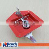 Key-locking Recessed Folding T Handle Lock With Red Powder Coating thumbnail-2