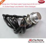 Mertop 3mm Thick Black Coated Toyot* Supra 93-98 2JZ-GTE 2JZ Twin Turbo Divided Flange Turbo Manifold +38mm Wastegate thumbnail-4