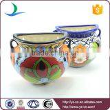 YSfp0010 Handprint Antique Flower Pot With Colorful Designs thumbnail-2