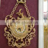 Home Decoration Wall Clock, Brass Hanging Wall Clock, Gold Plated Wall Mounted Clock thumbnail-5