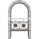 Antique Wedding Metal Garden Arch With Seats thumbnail-3