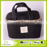Black With White Dot Beautiful Cosmetic Makeup Bag Organizer With Handle thumbnail-1
