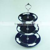 3 Tier Cheap Glazed Ceramic Cake Plate Stand for Weeding/party Use in Stock thumbnail-2