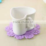 Supply Creative Fashion Pierced Rose Silicone Insulation Pad / Cup Mat --purple thumbnail-1