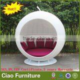 Hotel Outdoor Furniture Poolside Big Bed White Rattan Apple Sunbed thumbnail-2