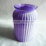 Best Selling Flower Colored Vases Wholesale Fancy Glass with white powder on surface