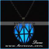 Nigh Light Magical Aqua Blue Hallow Heart Pendant Luminous thumbnail-1
