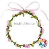 Deluxe Braided Leather Floral Headband thumbnail-2