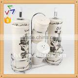 4PCS Ceramic Salt & Oil Vinegar Bottle With Metal Stand,ceramic Spice Jar,ceramic Cruet Set thumbnail-1