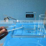 Crystal Desktop Pen Holder With Clock thumbnail-1