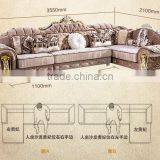 M878 Living Room Furniture Classical Solid Wood Frame Fabric Sofa/fabric Big Corner Sofa thumbnail-4