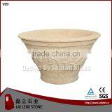 Simple Design Natural Stone Carved Antique Plant Pot Stone thumbnail-1