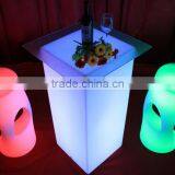 Led Light Stand up Bar Tables, High Bar Cubic Table With Led Light