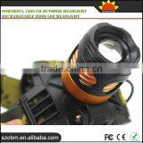 Powerful 1000 Lm Outdoor Headlight Rechargeable Zoom Led Headlight thumbnail-3