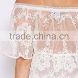 OEM Supply Short Sleeve off Shoulder Woman Lace Tops Summer Sexy Women Tops thumbnail-6