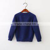 Wholesale Navy Blue Color v Neck Cotton Babies Knitting Sweater Designs thumbnail-2