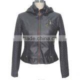 Biker PU Leather Jacket With Hood for Lady|faux Leather Jacket for Women thumbnail-1