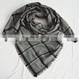 New Arrival Square Wholesale Factory Europe Lady Plaid Checked Pashmina Shawl 100%acrylic thumbnail-2
