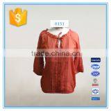 Women Loose Three Quarter Sleeve Casual Blouse Designs For Fat Woman thumbnail-1