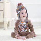 Children's Pattern Hats In Stock, Baby Pompom Hats Knitted Design,Kids Ear Flaps Hats thumbnail-3