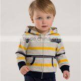Customized Kids Zipper Classic Stripes Cotton Hoodies thumbnail-1