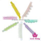 Wholesale Cheap Plain Pearl Printed Adjustable Newborn Baby Girl Hair Accessories Skinny Elastic Princess Headband thumbnail-3