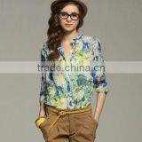Fashion Chiffon Blouse With Pocket,women Clothing thumbnail-1