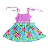 Hot Sale Summer Flower Girls Cotton Skirts Pernickety New Flower Pattern Frocks Lovely Beautiful Dresses thumbnail-1