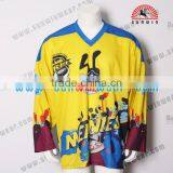 Designer Super Quality Custom Hockey Jersey With Constrast V Neck thumbnail-1