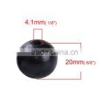 High Quality Round Black Printing Hinoki Wood Beads thumbnail-2