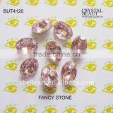 Fancy Stone BUT4120 Ellipse Shape 10*14mm Pink Color for Clothing thumbnail-1