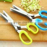 Stainless Steel 5 Layers Kitchen Scissors Multi-functional Shredded Cut Herb Green Onion Cut Scissor Spices Kitchen Tool KC1056 thumbnail-3