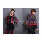 Autumn Intarsia Knit Women Poncho Sweater Cardigan Coat In Flower Leaf Pattern With Full Zip Up