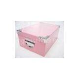 Gray Chip Board Luxury Pink Gift Packaging Boxes With Lids Offset / Silk Screen Printing