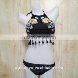 Yellow Rose Palm Tree Swimwear Bikini/ Kohi Latest Fashion Shell Mermaid Bikini Swimwear thumbnail-1