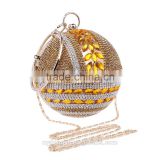 golden beaded 2017 fancy clutch bag /golden rhinostone purse d Evening handbag Gorgeous Bridal Wedding Purse Party bag Handbag