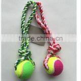 Cheap Cotton Rope Dog Chew Toy Pet Tennis Ball Toy thumbnail-1