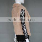 Lady Pretty Short Rabbit Fur Knitted Vest With Square Collar New Style thumbnail-3