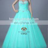 Quinceanera Dresses Strapless Sweetheart Beaded Lace Up Back Ruffles Ball Gown Prom Dress HMY-D145