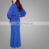Muslim Women Dress Dubai Beautiful Baju Kurung Long Wearing Modest Abaya thumbnail-4