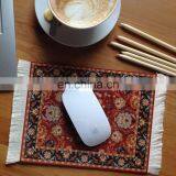 Custom Print Rug Cup Coaster,Muslim Oriental Design Velvet Soft Surface Drink Coasters for Coffee thumbnail-4