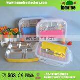 Stainless Steel Kids Bento Lunch Box 5 Compartment Fast Food Tray Plate With Lock Spoon And Fork thumbnail-1