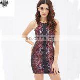 Factory Wholesale Floral Printed Spandex Sleeveless Sexy Mini New Fashion Dress Design thumbnail-1