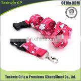 High Quality Custom Silk Printing Polyester Safety Clip Neck Strap Lanyard