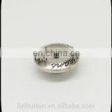 Newest Metal Magnetic Button for Clothing, Nickel With Black Words