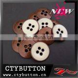 4 Hole-Cream Epoxy and Deep Copper Plastic Button thumbnail-1
