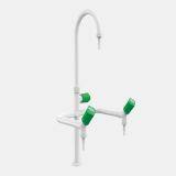 VIRTUES Laboratories Triple Outlet Faucet Water Supply Fitting Solid Brass Goose Neck Spout White Grey Color V02 thumbnail-2