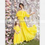 2019 Mother Daughter Bubble Sleeve Chiffon Dress Mother Daughter Clothes Lady Style Mom And Daughter (this Link for WOMAN) thumbnail-2