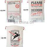 Christmas Gift Bags 100% Cotton 50*70cm Canvas Elk S Drawstring Large Rope Storage Bags The Christmas Bag thumbnail-3